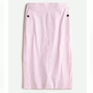 ⚓️J.Crew NWT Fit & Flare Pencil Skirt Pink Stripe Seersucker 2